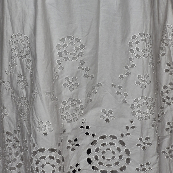 Madewell Embroidered Eyelet Tank Midi Dress in White Poplin Adjustable Strap - 6 - Picture 11 of 16